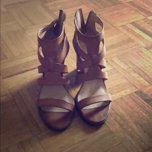 Size 9 faux leather block heels